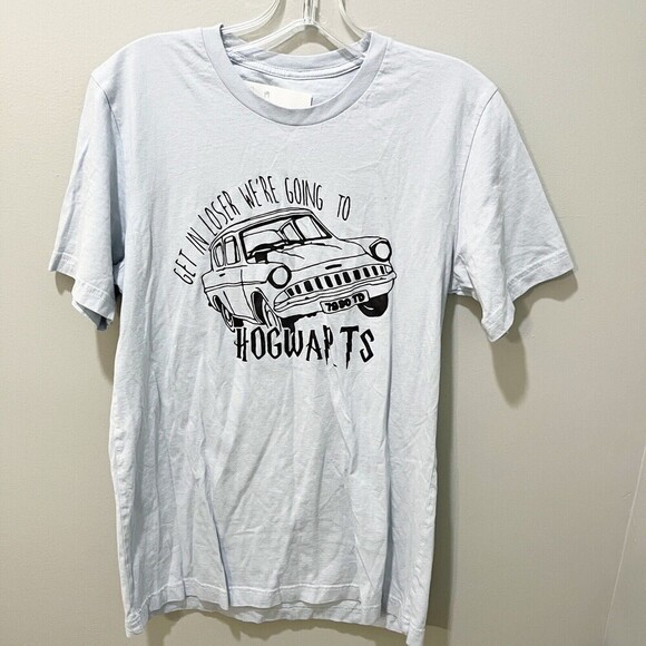 Get in Loser Hogwarts Blue T Shirt Medium Graphic Tee Harry Potter - Picture 2 of 8